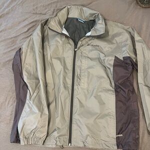 Columbia Men's Lightweight Beige Windbreaker Jacket sz XL